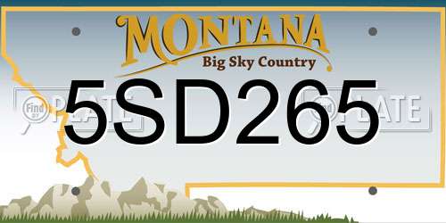 5SD265 Montana License Plate