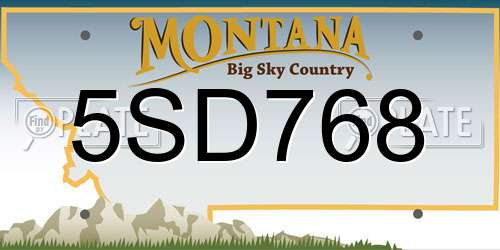 5SD768 Montana License Plate