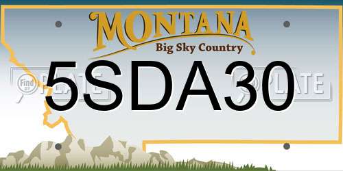 5SDA30 Montana License Plate