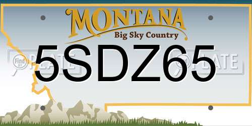 5SDZ65 Montana License Plate
