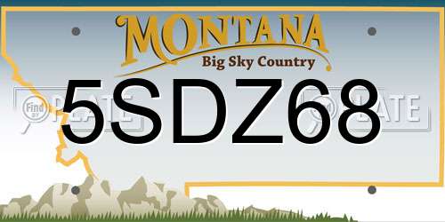 5SDZ68 Montana License Plate