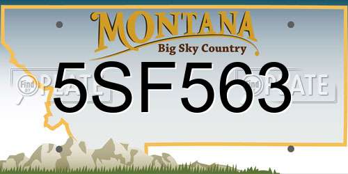 5SF563 Montana License Plate
