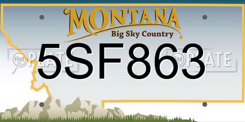 5SF863 Montana License Plate