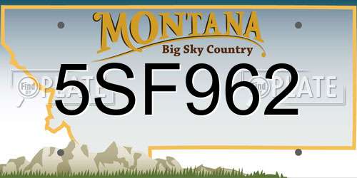 5SF962 Montana License Plate
