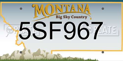 5SF967 Montana License Plate