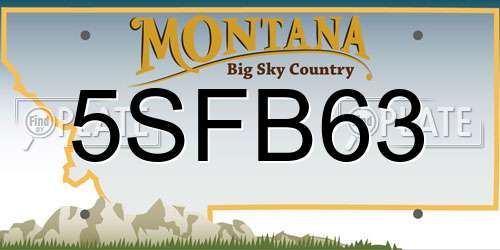 5SFB63 Montana License Plate