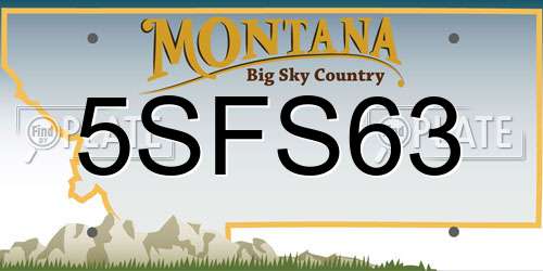 5SFS63 Montana License Plate
