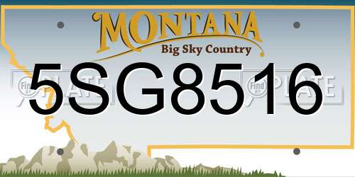 5SG8516 Montana License Plate