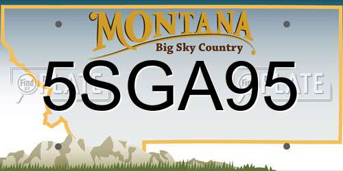 5SGA95 Montana License Plate