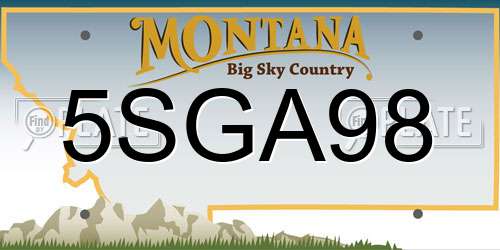 5SGA98 Montana License Plate