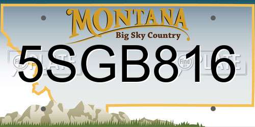5SGB816 Montana License Plate