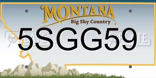 5SGG59 Montana License Plate
