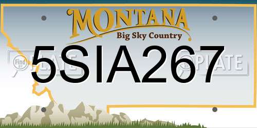 5SIA267 Montana License Plate