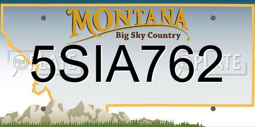 5SIA762 Montana License Plate