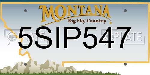 5SIP547 Montana License Plate