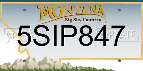 5SIP847 Montana License Plate