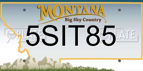 5SIT85 Montana License Plate