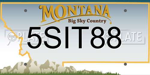 5SIT88 Montana License Plate