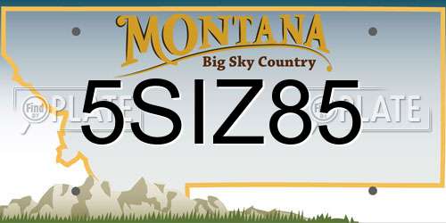 5SIZ85 Montana License Plate