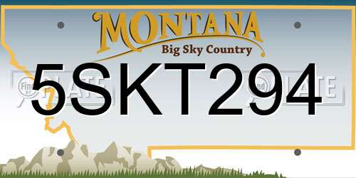 5SKT294 Montana License Plate