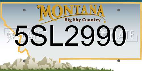 5SL2990 Montana License Plate