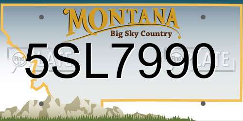 5SL7990 Montana License Plate