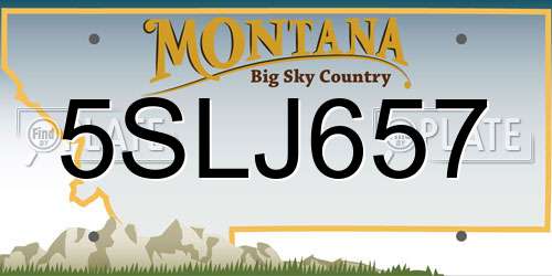 5SLJ657 Montana License Plate