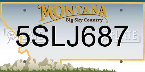 5SLJ687 Montana License Plate