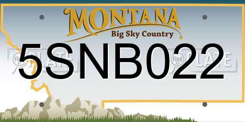 5SNB022 Montana License Plate