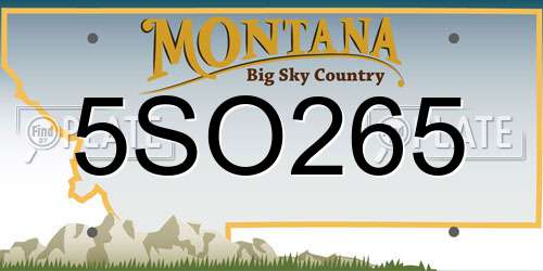 5SO265 Montana License Plate