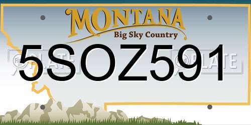 5SOZ591 Montana License Plate