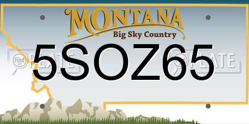 5SOZ65 Montana License Plate