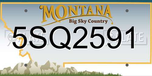 5SQ2591 Montana License Plate