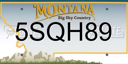 5SQH89 Montana License Plate