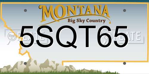 5SQT65 Montana License Plate