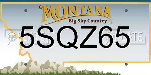 5SQZ65 Montana License Plate