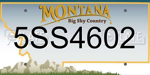 5SS4602 Montana License Plate