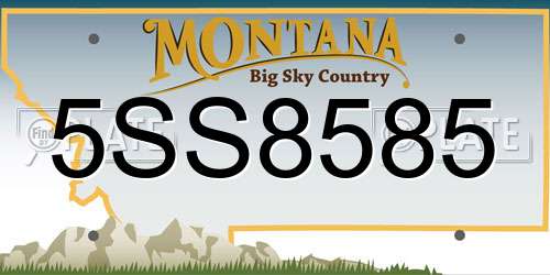 5SS8585 Montana License Plate