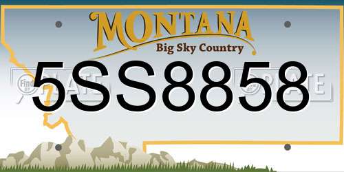 5SS8858 Montana License Plate