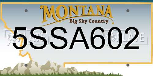 5SSA602 Montana License Plate