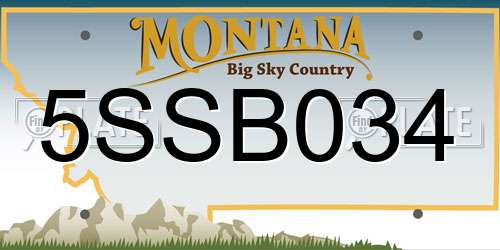 5SSB034 Montana License Plate