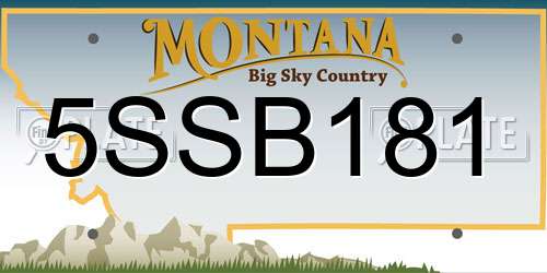 5SSB181 Montana License Plate