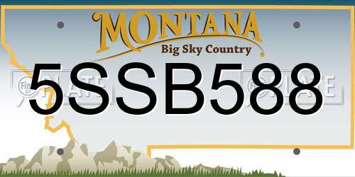5SSB588 Montana License Plate