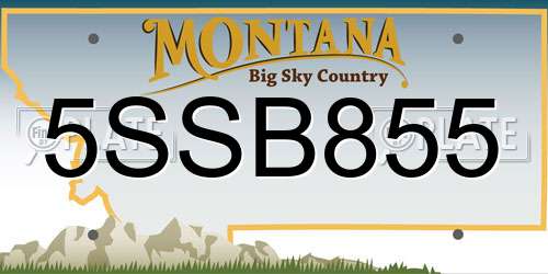 5SSB855 Montana License Plate