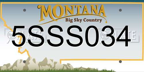 5SSS034 Montana License Plate