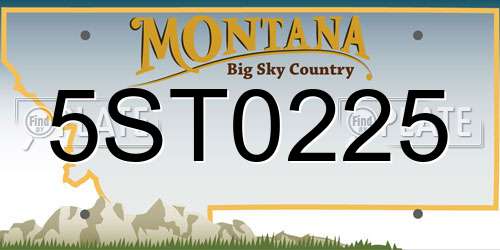 5ST0225 Montana License Plate