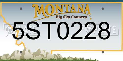 5ST0228 Montana License Plate