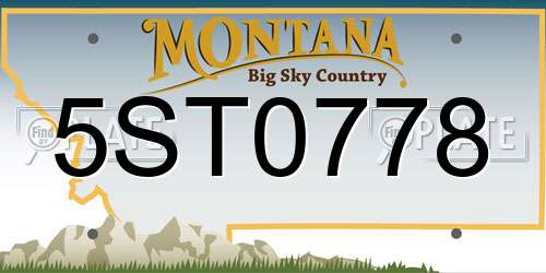 5ST0778 Montana License Plate