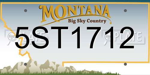 5ST1712 Montana License Plate