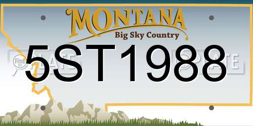 5ST1988 Montana License Plate